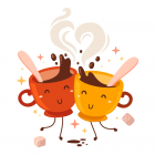 Coffee - Hot Coffee Party Stickers