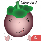 Cute Mangosteen stickers by Hang Nga for iMessage