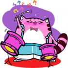 Musician Cat stickers by Ada for iMessage