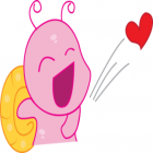 Pinky Snail stickers by Shallu